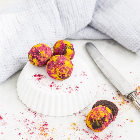 Rainbow Hazelnut Energy Balls