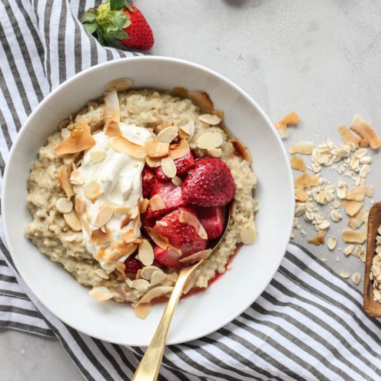 Roasted Strawberry + Cream Oatmeal