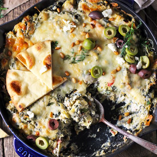 Mediterranean Spinach Artichoke Dip