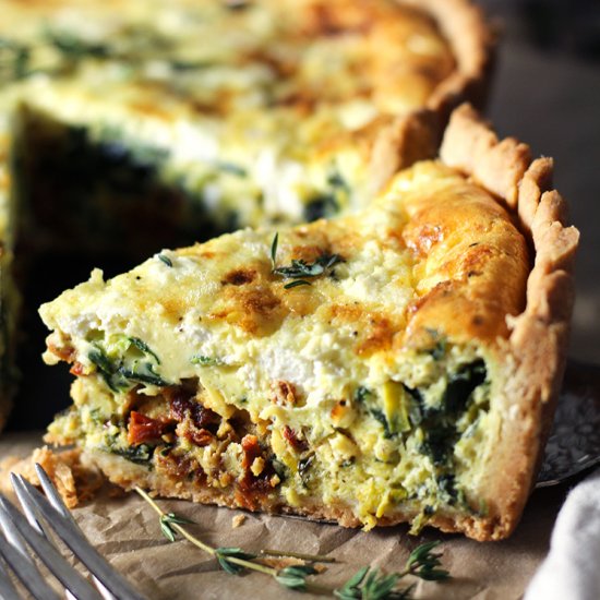 Dried Tomato and Goat Cheese Quiche