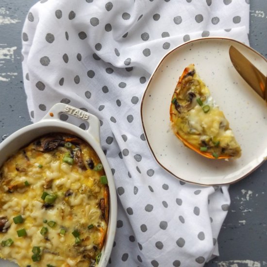 Leek Quiche with Sweet Potato Crust