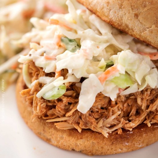 Skinny Crockpot BBQ Pulled Chicken