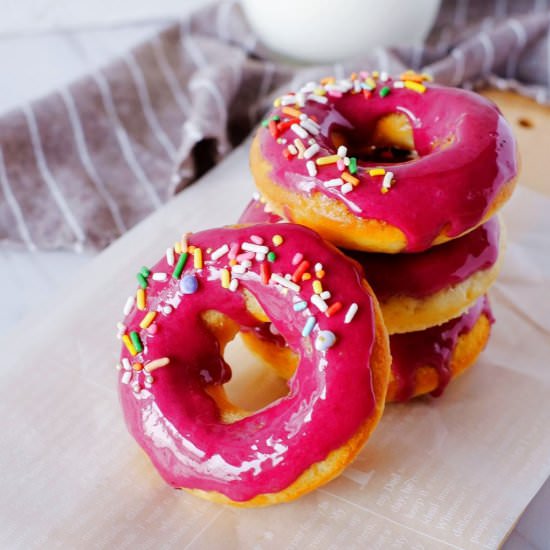 Blueberry Glaze Baked Donuts