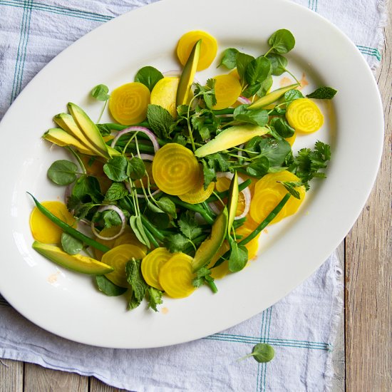 Yellow Beet Salad with Avocados