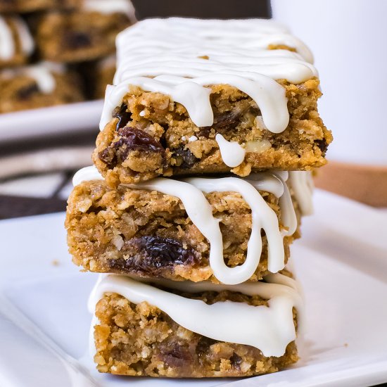 Iced Gingerbread Oatmeal Bars