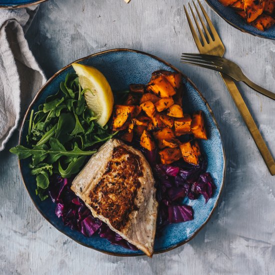 Paleo Salmon over Sauteed Veggies