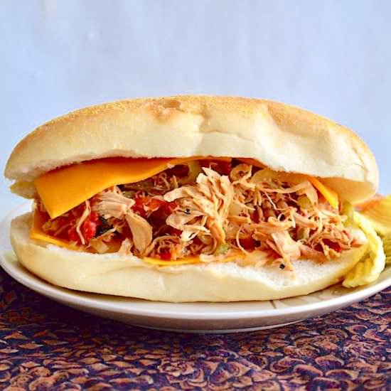 Slow Cooker Chicken Cheesesteaks