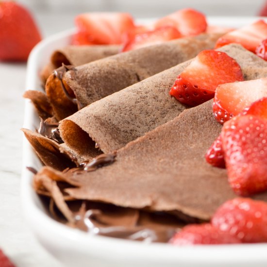 Chocolate Teff Crepes