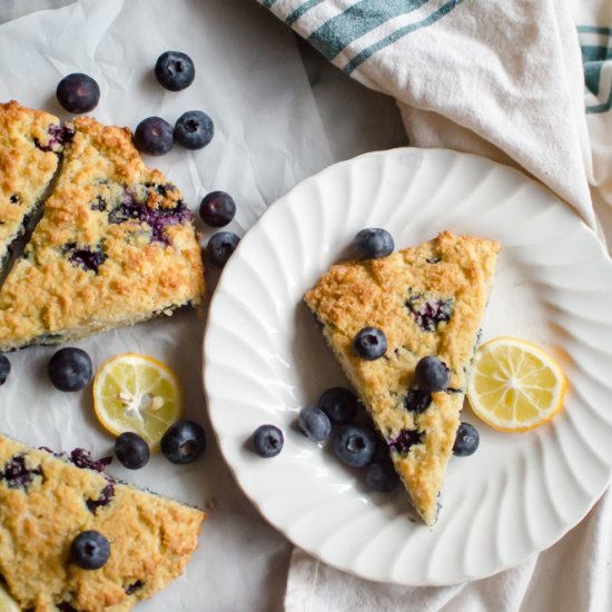 Paleo Lemon Blueberry Scones