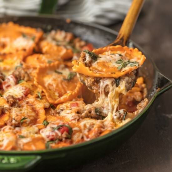 Cheesy Ravioli Skillet