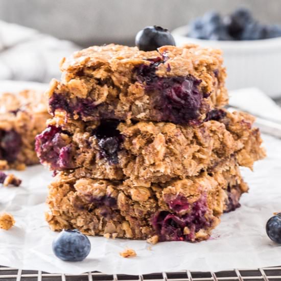 Blueberry Banana Almond Oat Bars