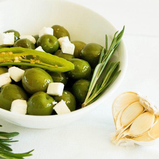 Gin-Marinated Olives