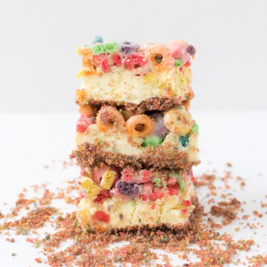 Fruit Loops Cheesecake Bars