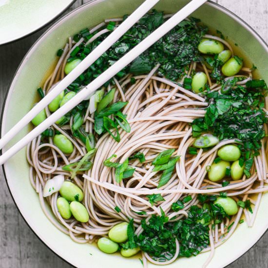 Bone Broth Noodle Bowl with Herbs