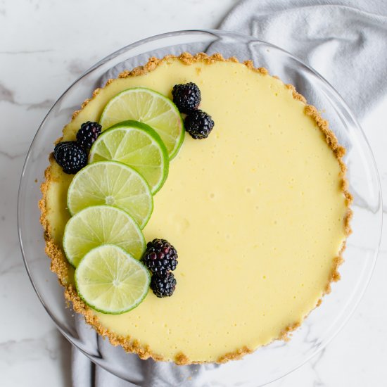 Fresh Lime Tart w/ Blackberry Sauce