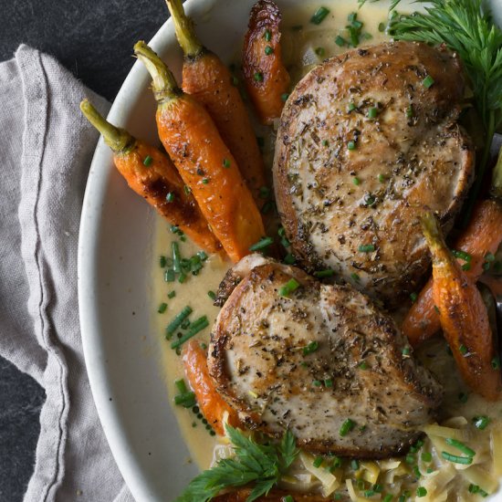 Pheasant Dijon & Roasted Carrots