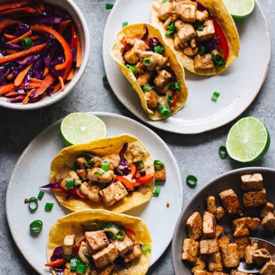 Vegan Spicy Thai Tofu Tacos