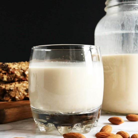 3 Ingredient Sweetened Almond Milk