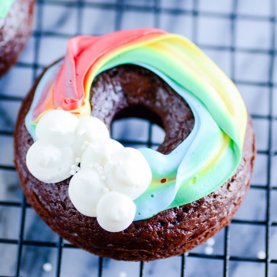 Rainbow Chocolate Donuts