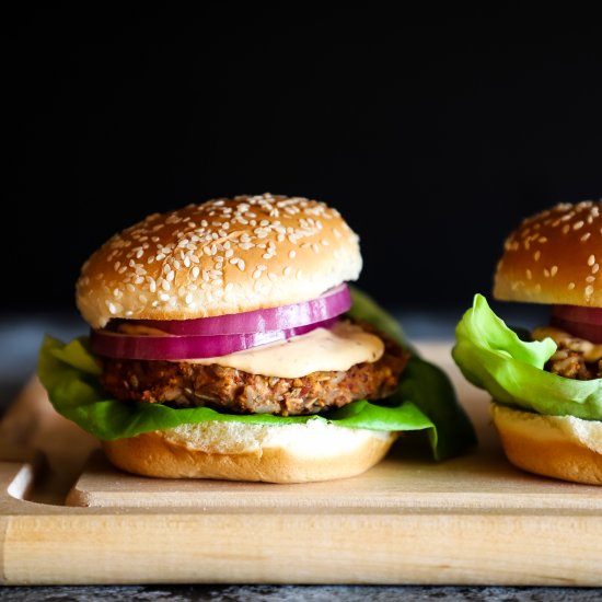 Vegan Cajun Red Bean Burgers