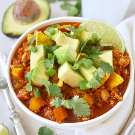 Turkey, Quinoa & Sweet Potato Chili