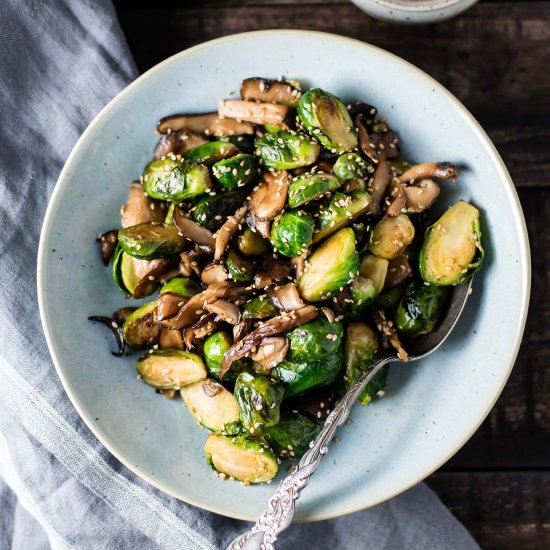 Brussels Sprouts & Mushroom Stir Fry