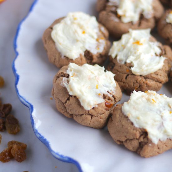 Orange Iced Cinnamon Raisin Cookies