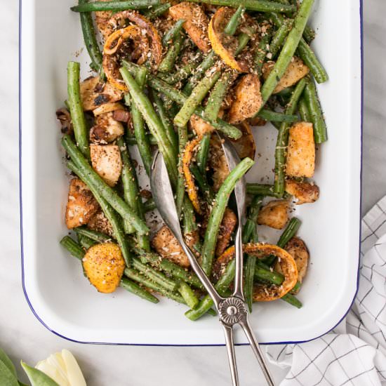 Green Bean and Halloumi Salad