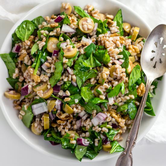 Farro Salad with Blue Cheese Olives