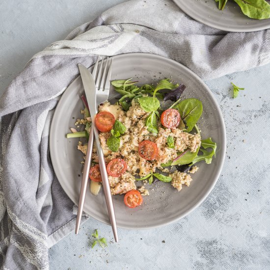 QUICK QUINOA SALMON MAYO SALAD