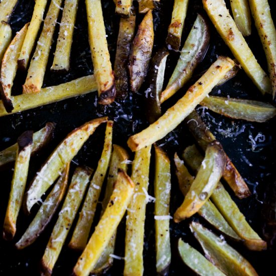 Parmesan-Coated Swede Fries