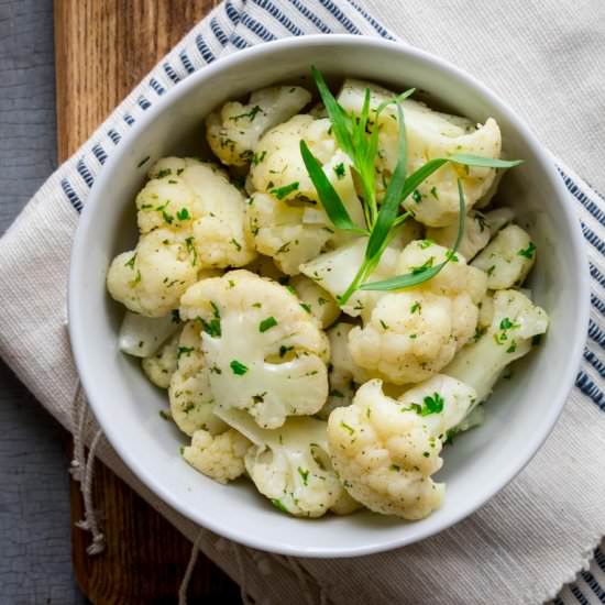 Steamed Cauliflower with Herbs