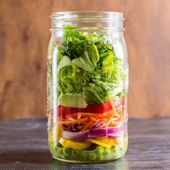 Rainbow Mason Jar Salad