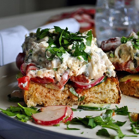 Open Face Chicken Salad Sandwiches