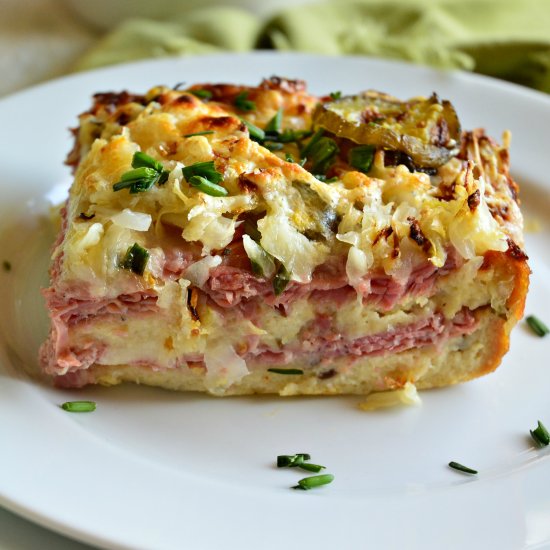 Overnight Reuben Strata