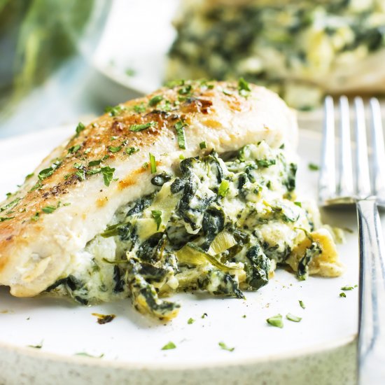 Spinach Artichoke Stuffed Chicken