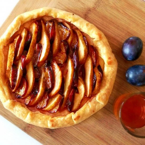 Pear, Plum and Port Galette