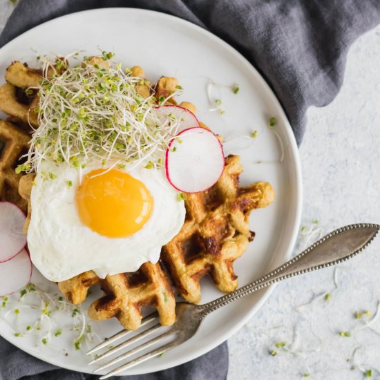 Chive & Cheddar Cornmeal Waffles