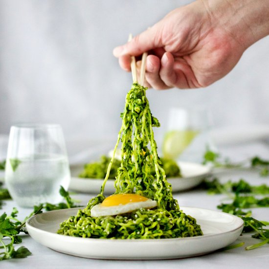 ramen noodles + miso pesto