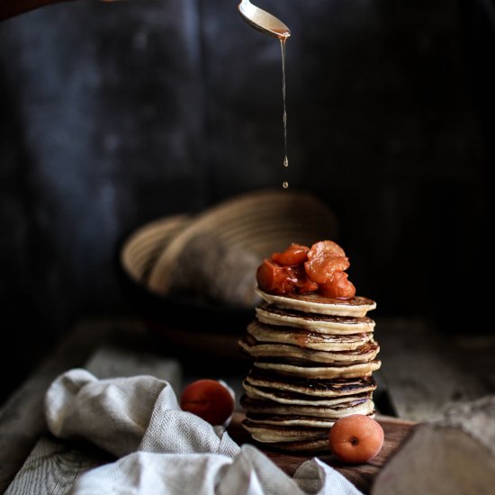 YAM FLOUR PANCAKES WITH APRICOT