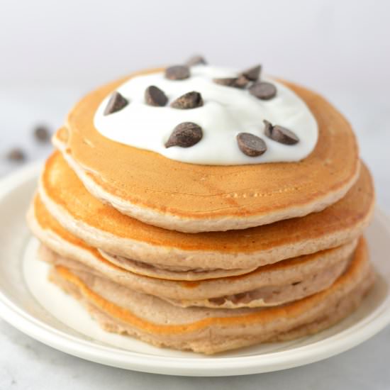 Chocolate Protein Powder Pancakes