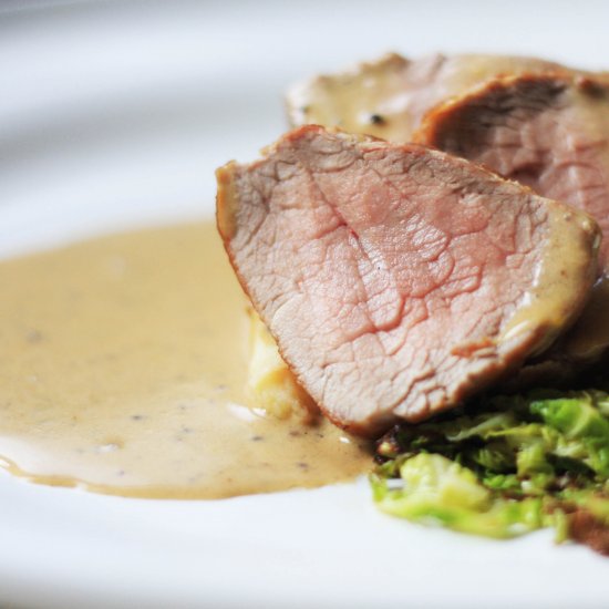 Pork Fillet and Grain Mustard Sauce