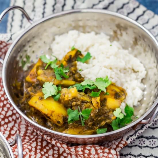 Easy Pressure Cooker Saag Aloo