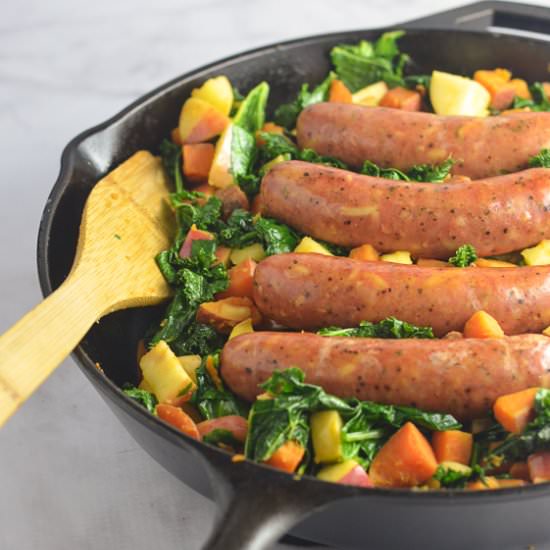 Sweet Potato Kale & Sausage Skillet