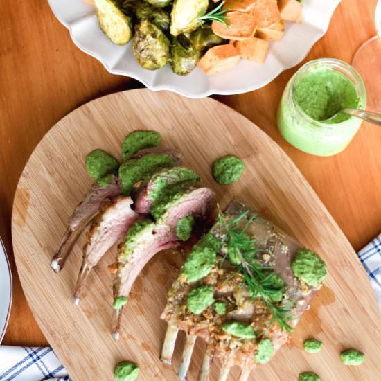 Rack of Lamb with Mint Pesto