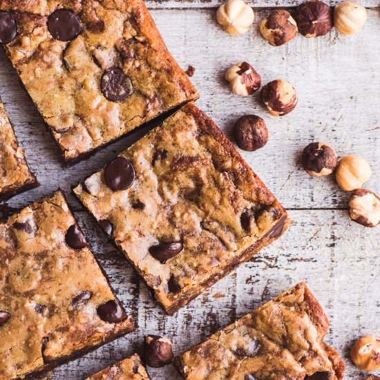 Chocolate Hazelnut Blondies