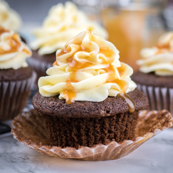 Chocolate Cupcakes with Caramel