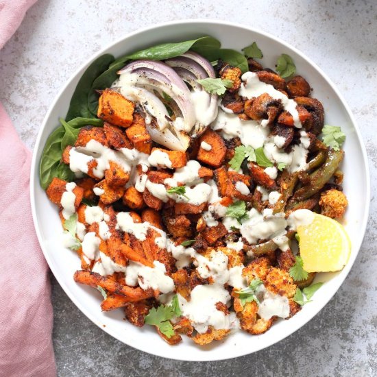 Cajun Roasted vegetable bowl