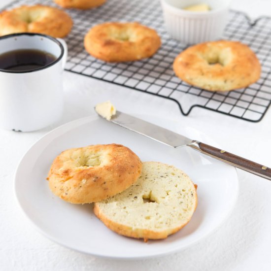 Keto Garlic Herb Bagels