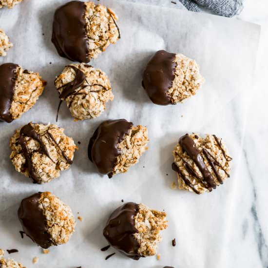 Chocolate Dunked Coconut Cookies